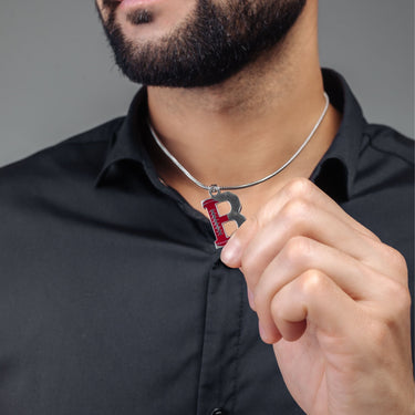 Man Necklace - Initial Necklace - Rugby Letter Necklace - Mens Chain Necklace Necklace A Brother & Sisters